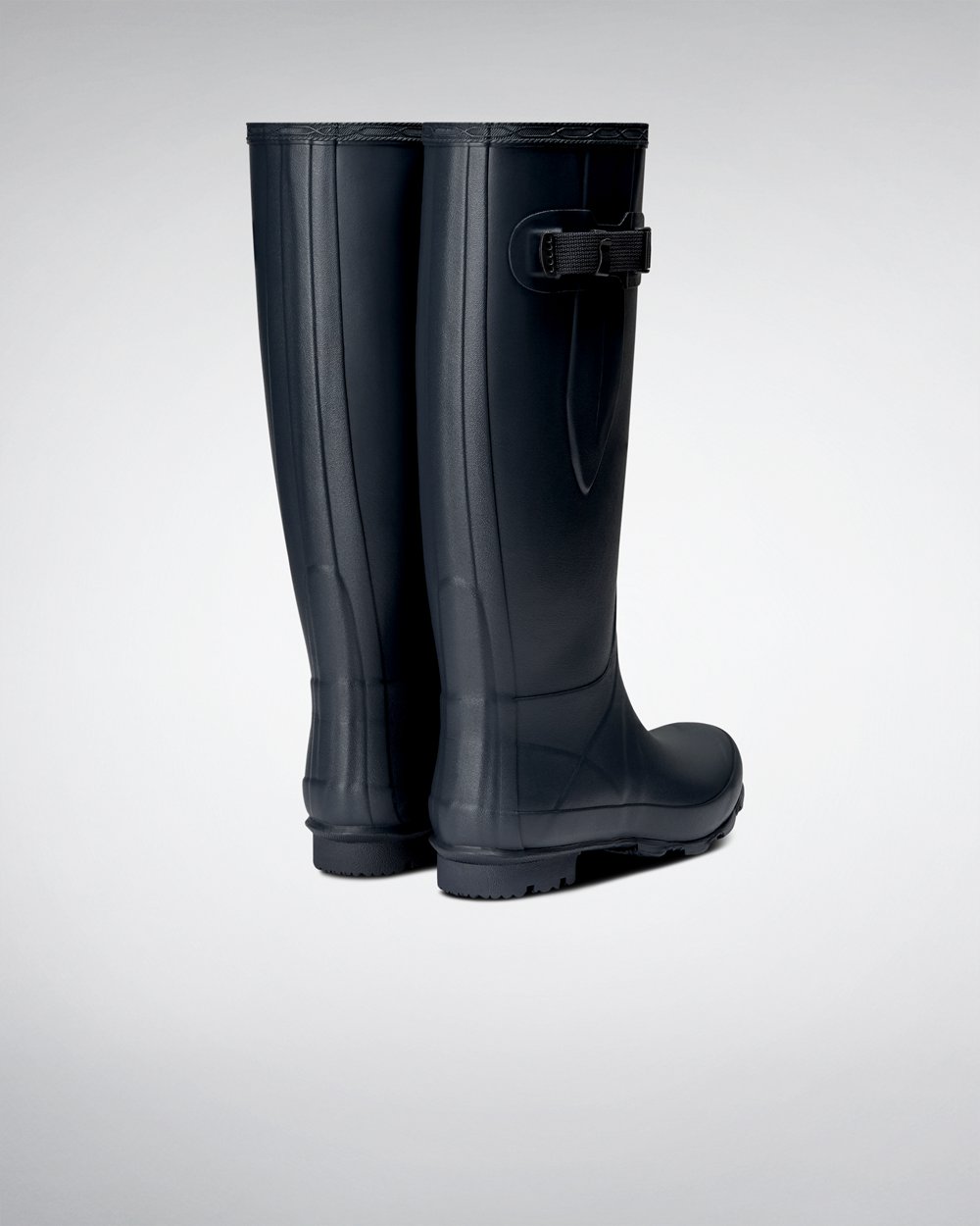 Womens Wide Fit Rain Boots - Hunter Norris Field (79KITNQAW) - Navy